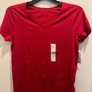 Time and Tru Women's Cotton V-Neck Tee with Short Sleeves, Size M ( 8-10 )
